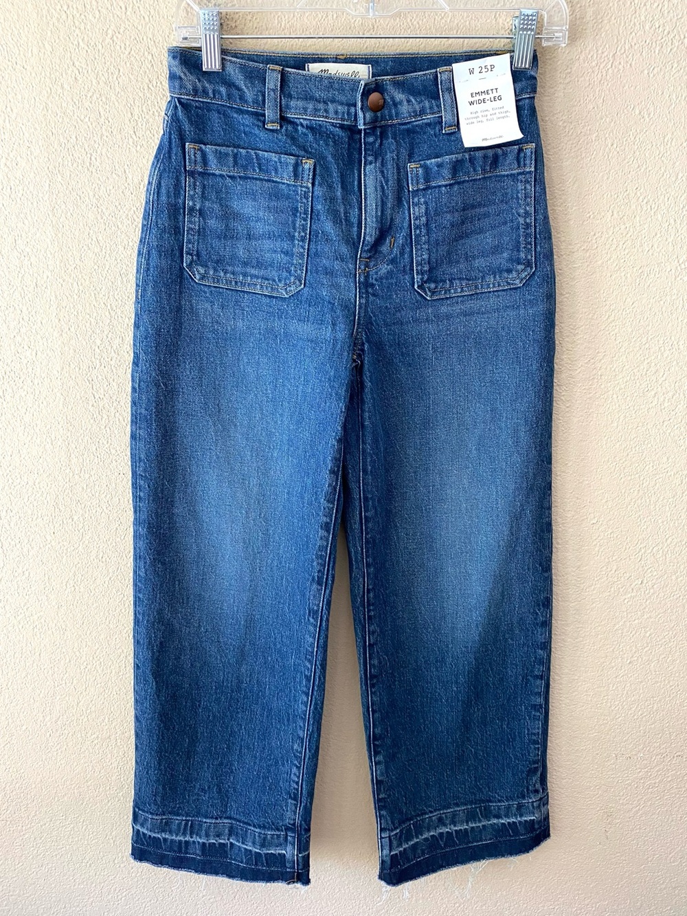Madewell The Petite Emmett Wide-Leg Jean with Let-Down Hem 25P NWT - Picture 2 of 13